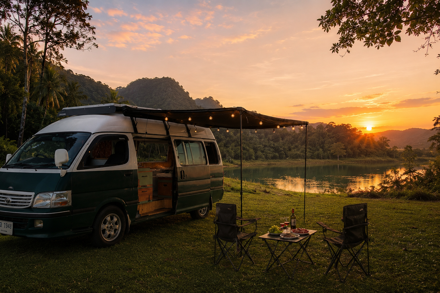 Camper sleeping bed